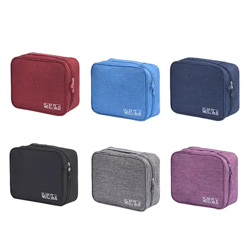 New Arrival Ladies Canvas Large Square Makeup Box Bag Toiletry Sets